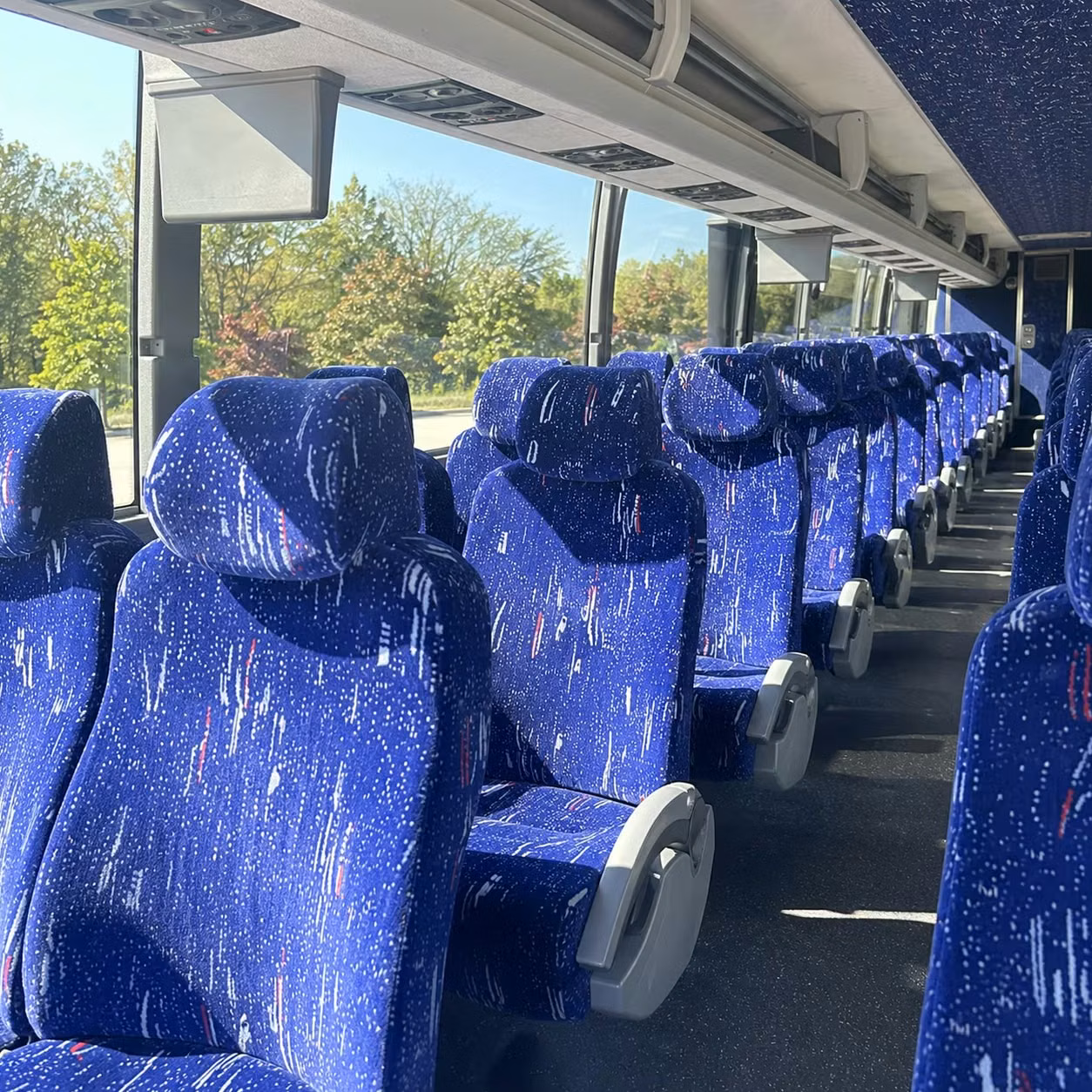 56 passenger charter bus inside