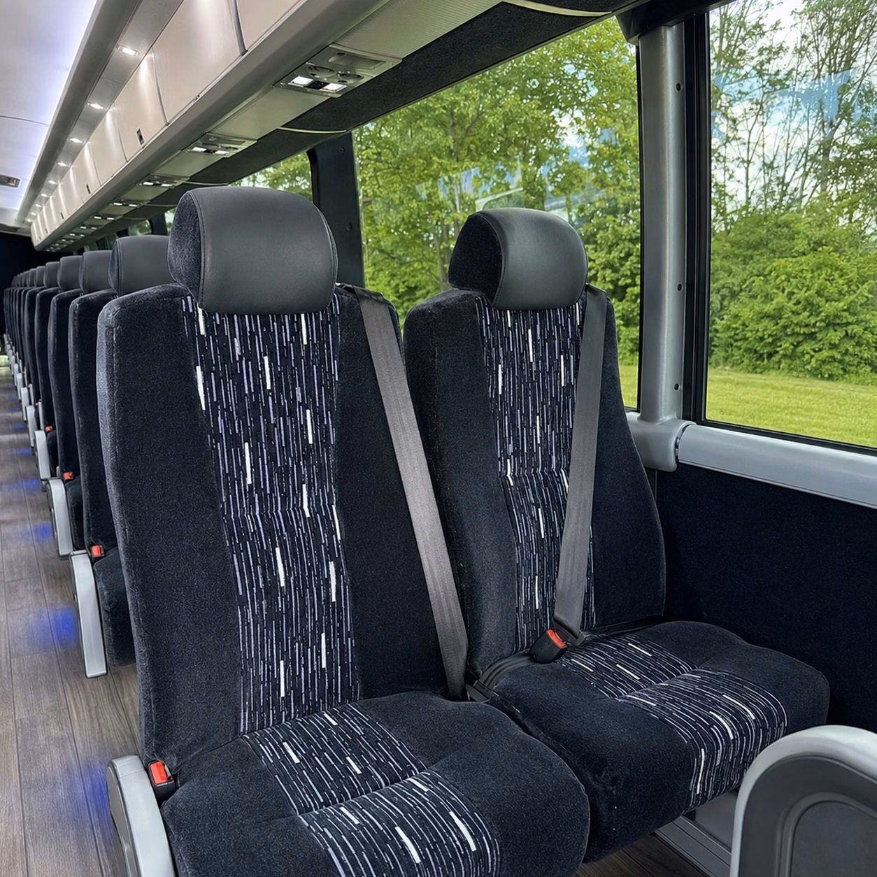 jupiter charter bus rental interior